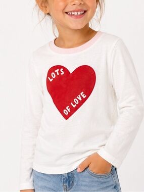 OLD NAVY NWT White Lots Of Love Heart Long Sleeve Toddler Tee 3T